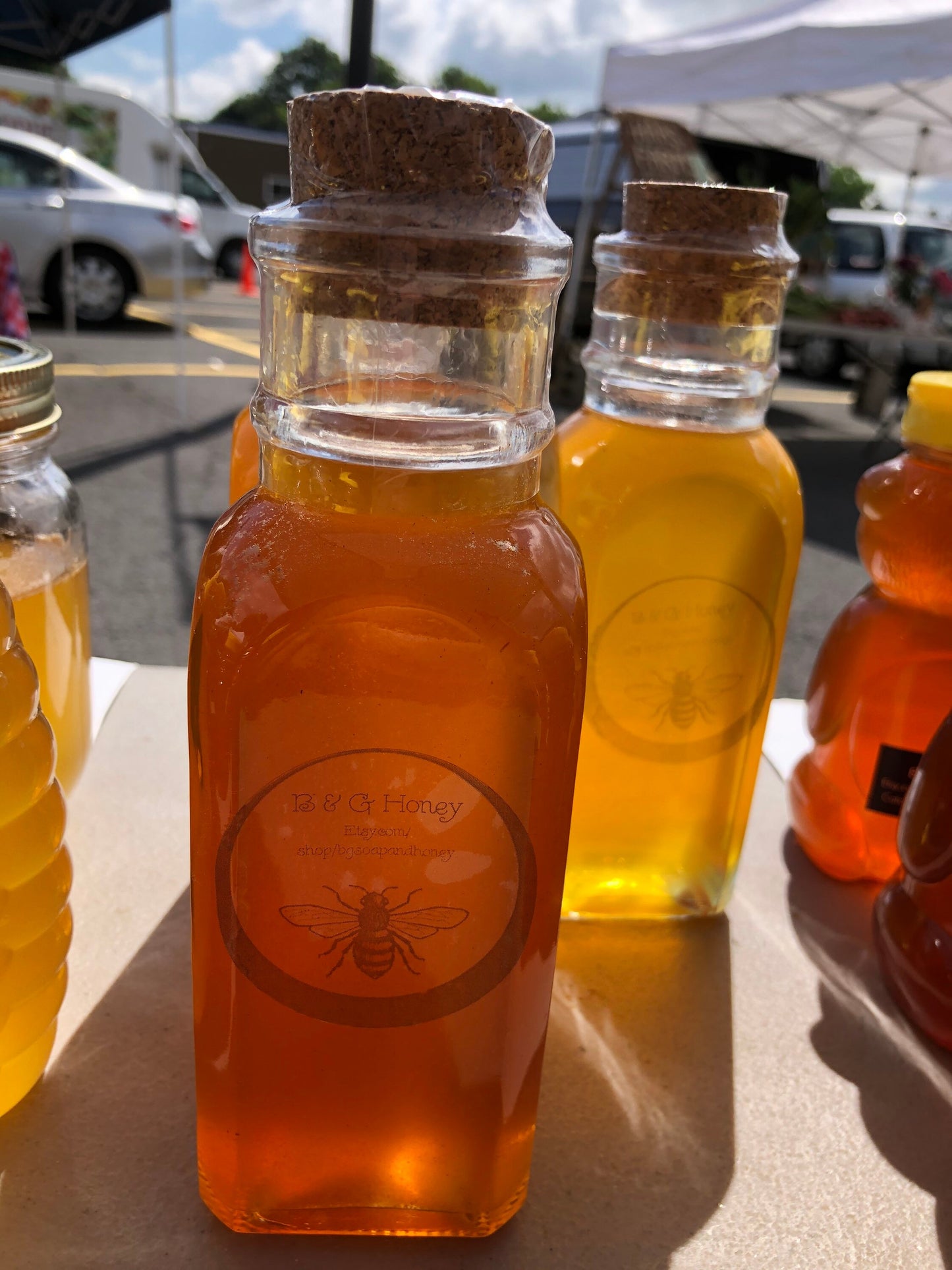 Muth Glass Honey Bottle 1lb- 1lb Honey- 16oz Honey- Vintage looking Muth Honey Bottle- Raw Honey- Raw Wildflower Honey- New York Honey