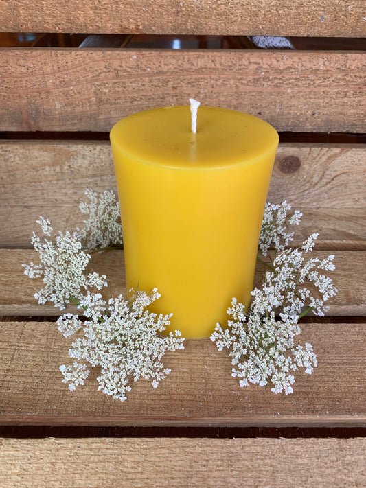 Pillar Beeswax Candle- 3” wide x 4” tall