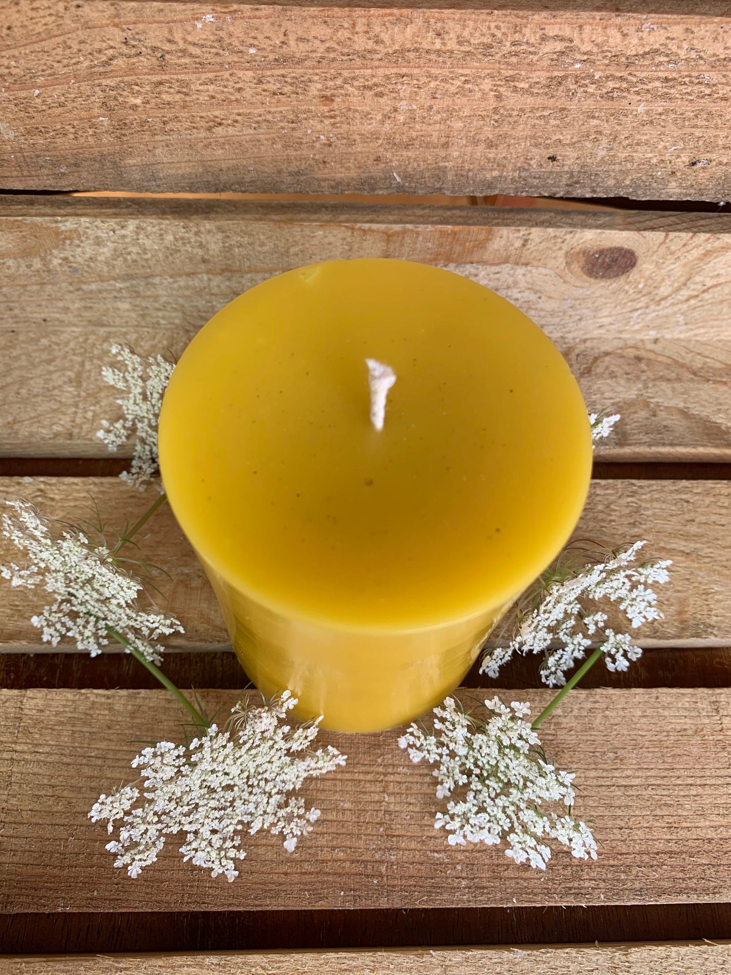 Pillar Beeswax Candle- 3” wide x 4” tall