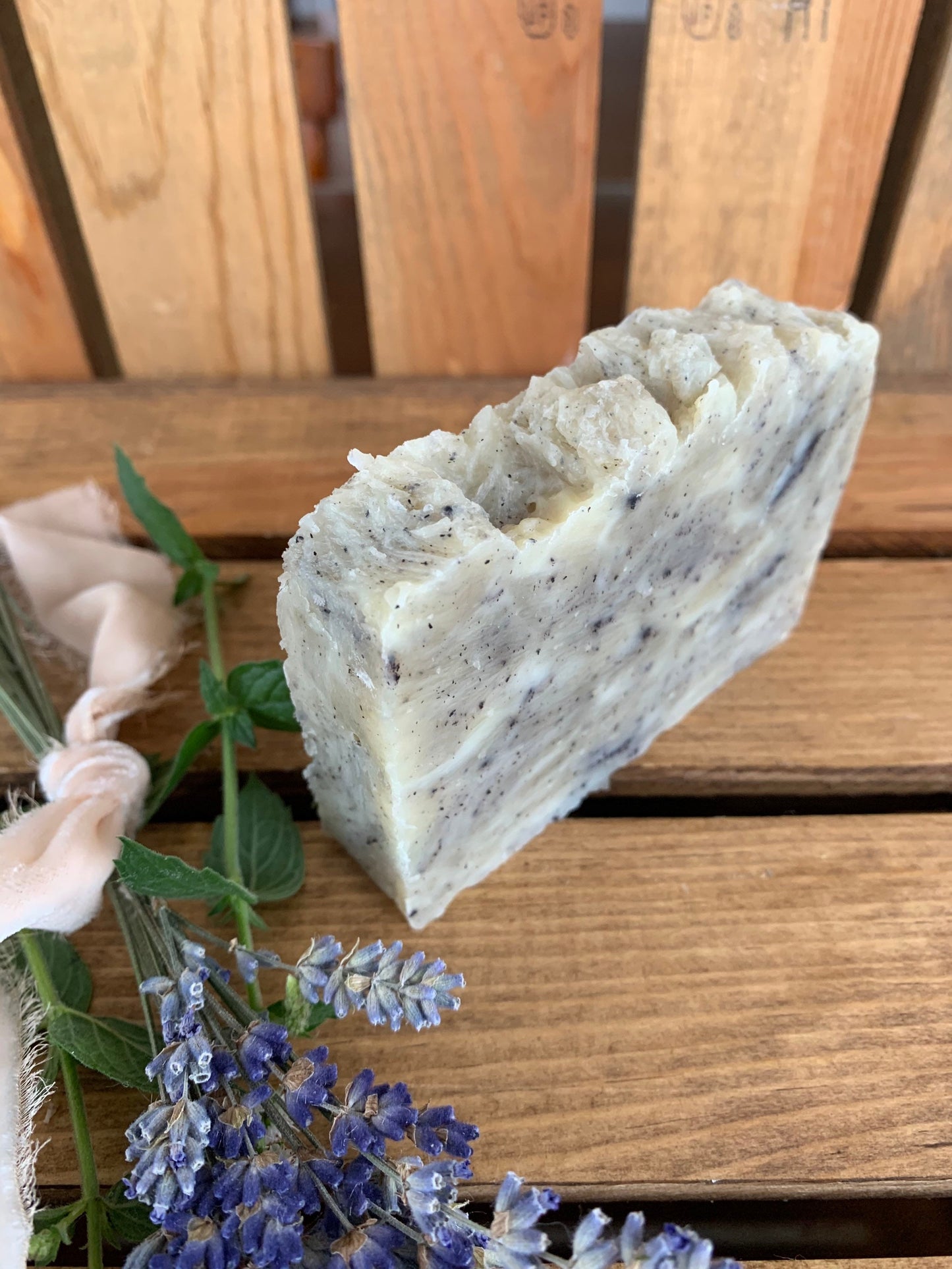 Peppermint Lavender Soap- Peppermint Lavender Bar Soap- made with beeswax and honey - Palm Free Soap