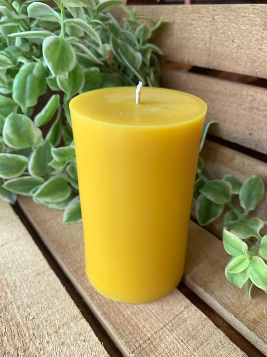 Pillar Beeswax Candle- 3” wide x 5” tall