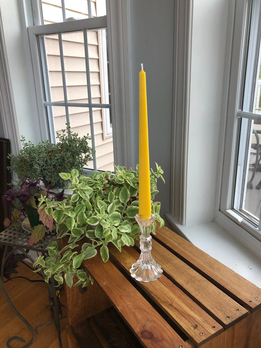 Obelisk Beeswax Taper Candle- Set of 2- 10.5” long