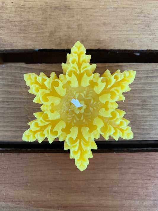 Snowflake Beeswax Candle