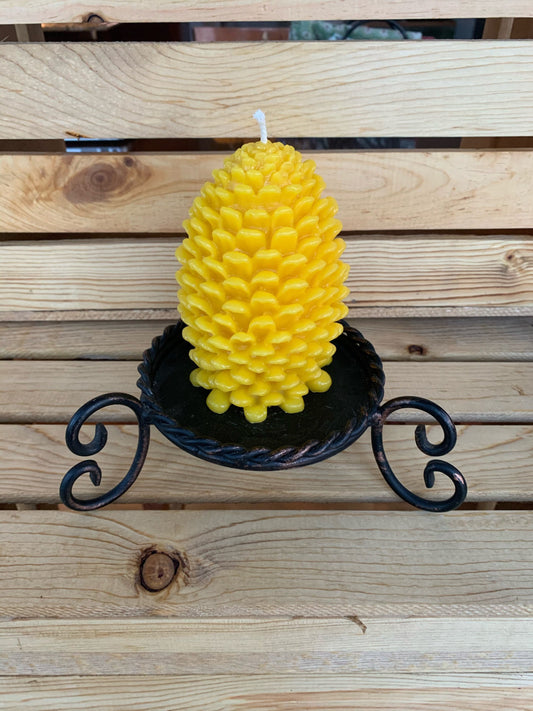 Pinecone Candle- Pinecone Beeswax Candle- Pinecone Pillar Candle