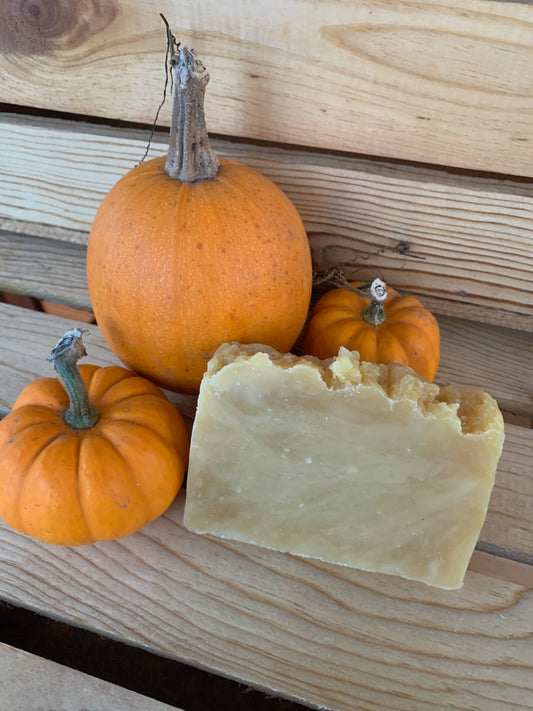 Pumpkin Spice Bar Soap- Autumn Soap- Fall Soap- 4oz Bar Soap- Beeswax and Honey Soap- Natural Soap- Handmade Soap - palm free soap