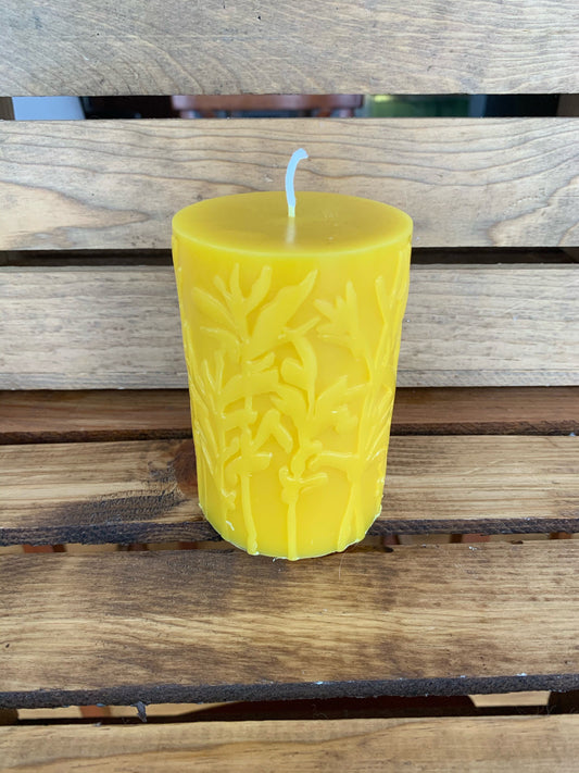 Woodland Pillar Candle- Pure Beeswax Candle