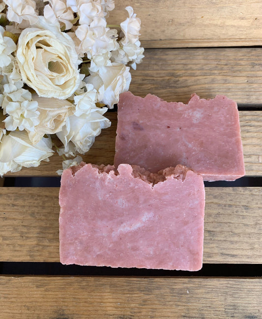 Rose Bar Soap- Rose Moisturizing Bar Soap- Valentine Soap- Rose Soap- Mother's Day Soap - Palm Free Soap