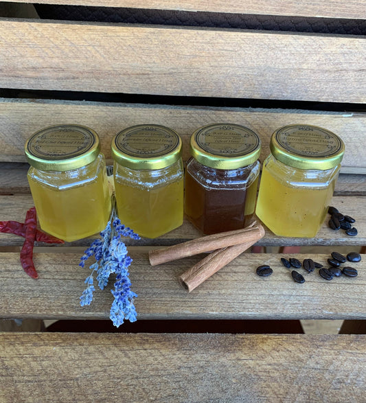 Infused Honey- Lavender Infused - Spiced Cinnamon - Red Pepper Honey- Cinnamon Vanilla- Espresso-3.5oz or 6oz