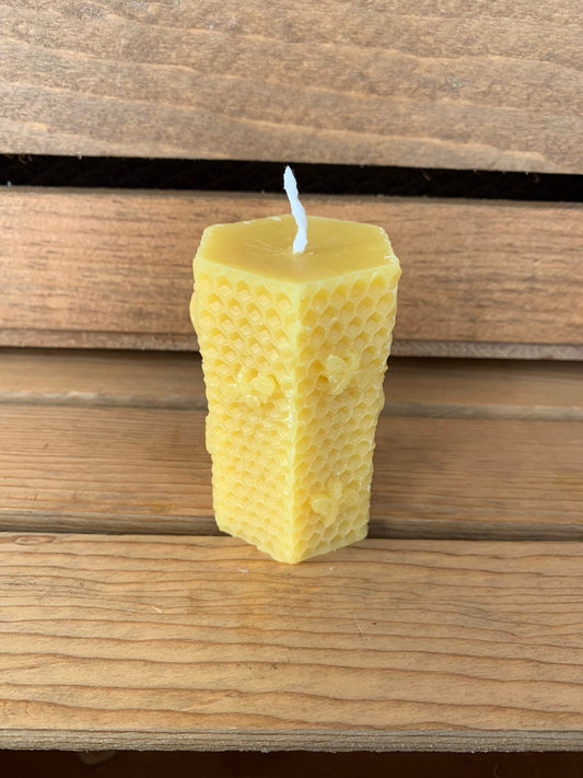 Honeycomb Pillar Beeswax Candle