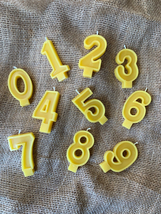 Birthday Candles- Birthday Numbers- Beeswax Birthday Number Candles