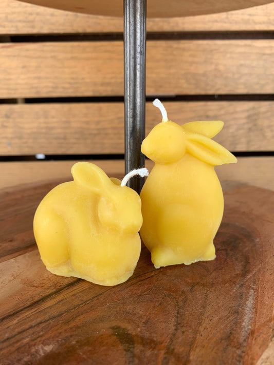 Bunnies- Beeswax Bunny Candles- Sitting Bunny- Standing Bunny- Rabbits