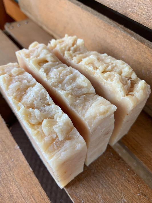 Lemon Exfoliating Soap- Lemon Oatmeal Bar Soap- Made With Beeswax,  Honey, Oatmeal and Pumice - Palm Free Soap