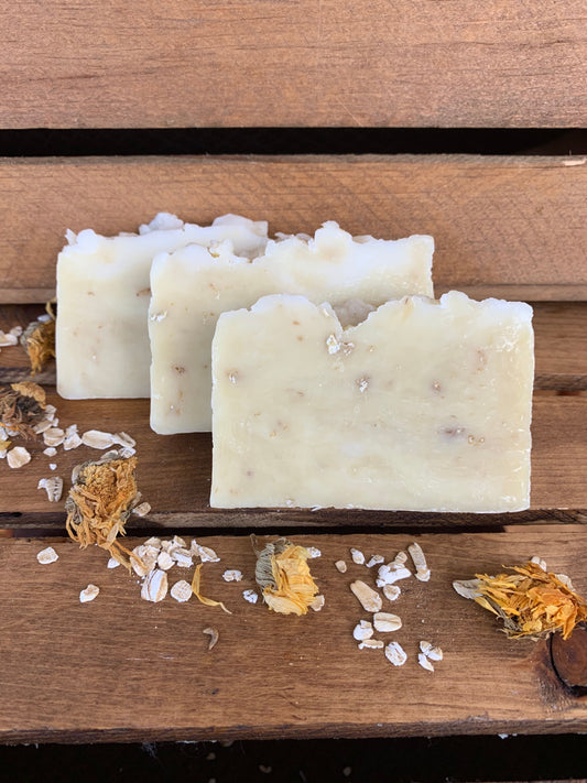 Calendula Oatmeal- Baby Soap- Sensitive Skin Soap- Eczema Relief Soap- made with beeswax and honey - palm free soap