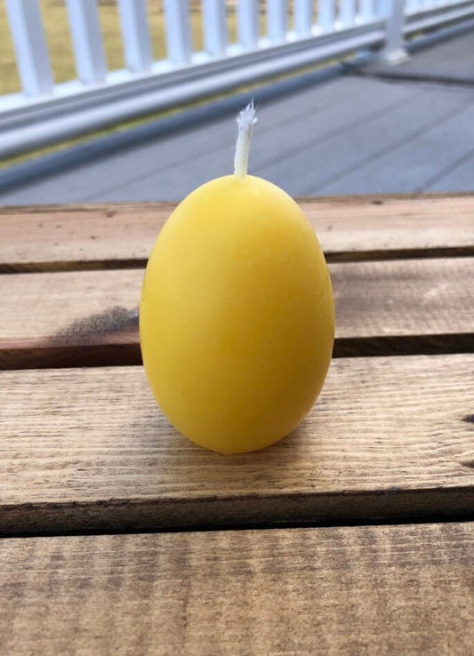 Beeswax Candles - Set of 3 Egg Shaped Candles, 2.5” tall