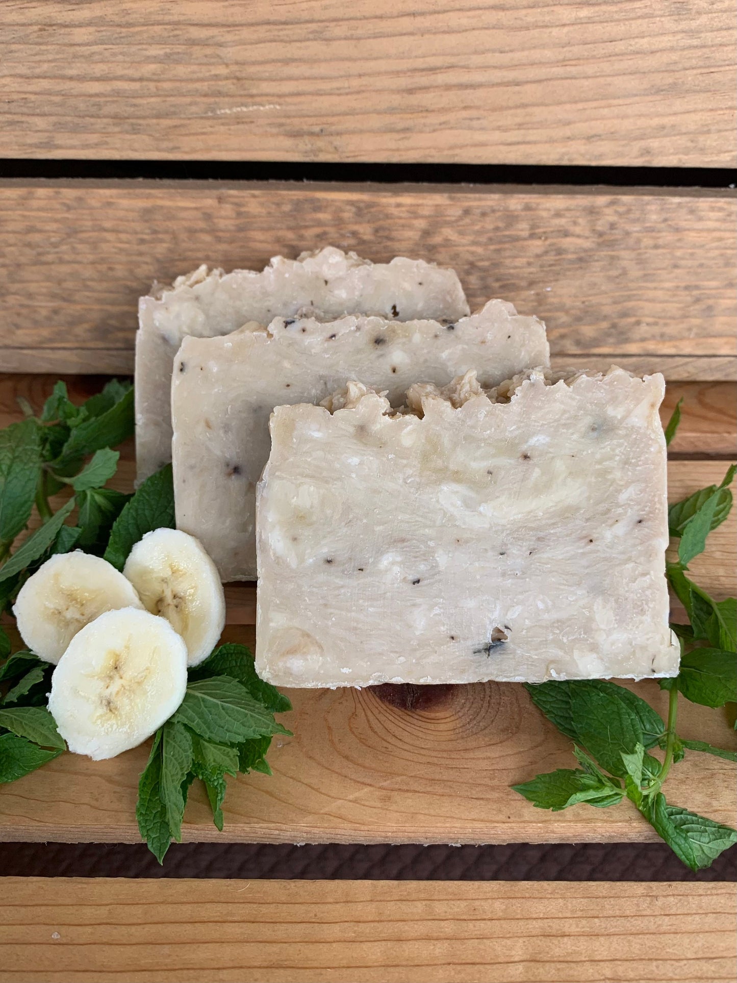 Banana Mint Bar Soap- with honey and beeswax - Palm Free Soap