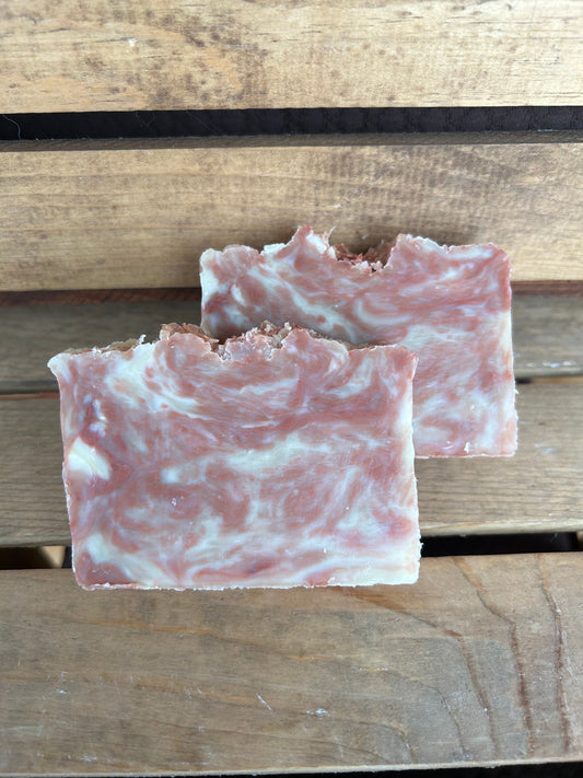 Strawberries and Cream Soap- made with beeswax and honey- Palm Free Soap