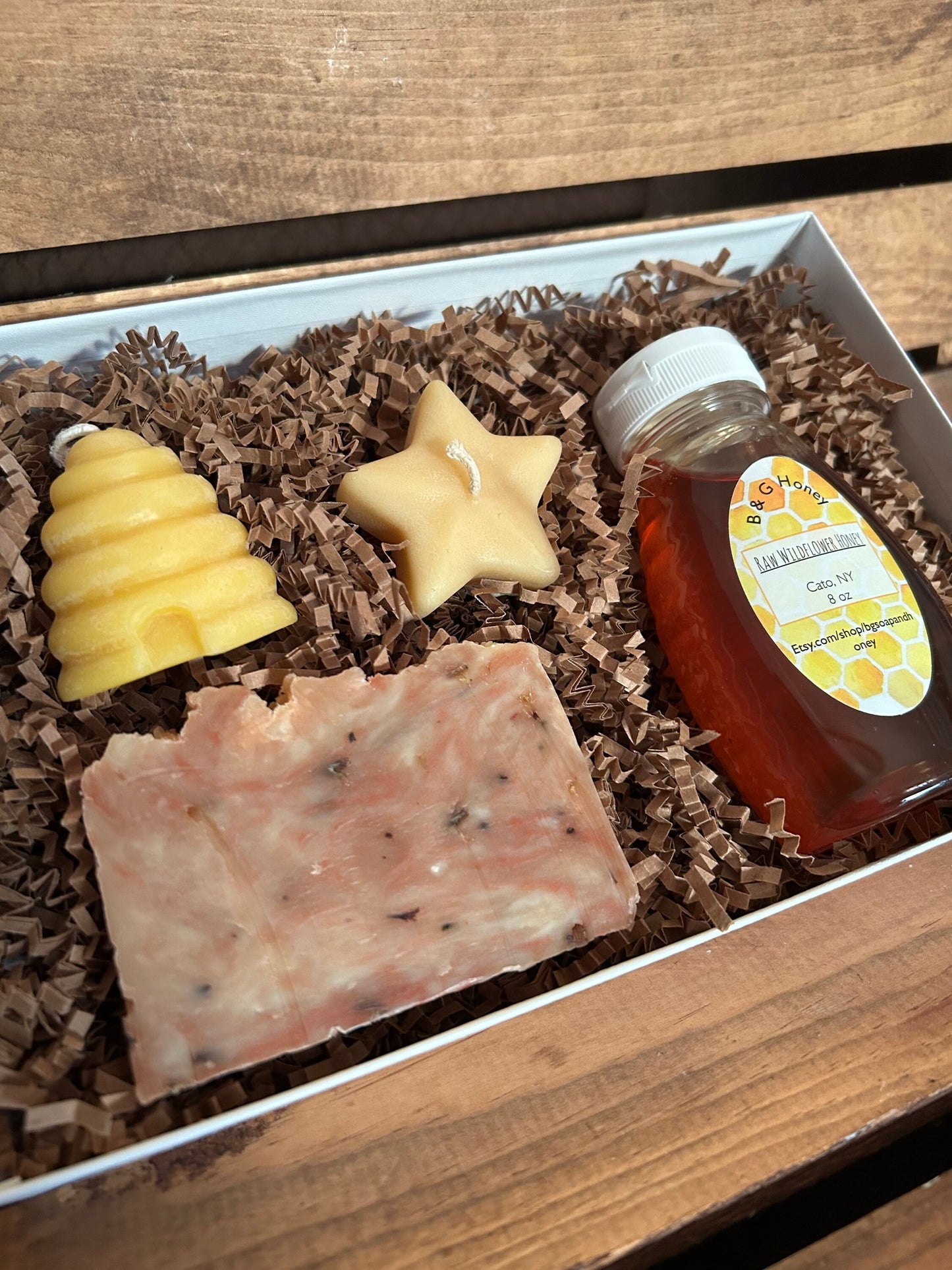 Lemon or Lavender Gift Box- Soap, Honey and Candles