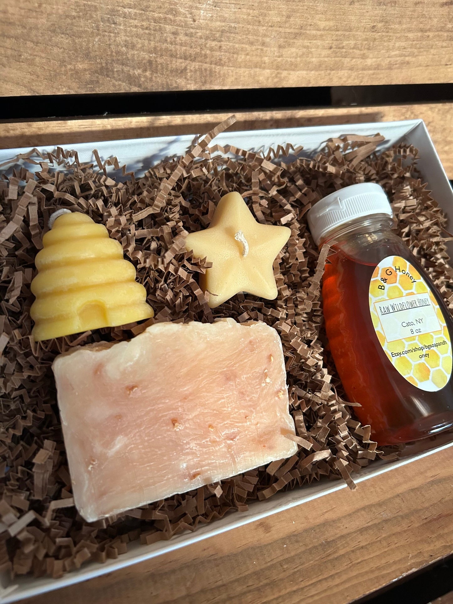 Lemon or Lavender Gift Box- Soap, Honey and Candles