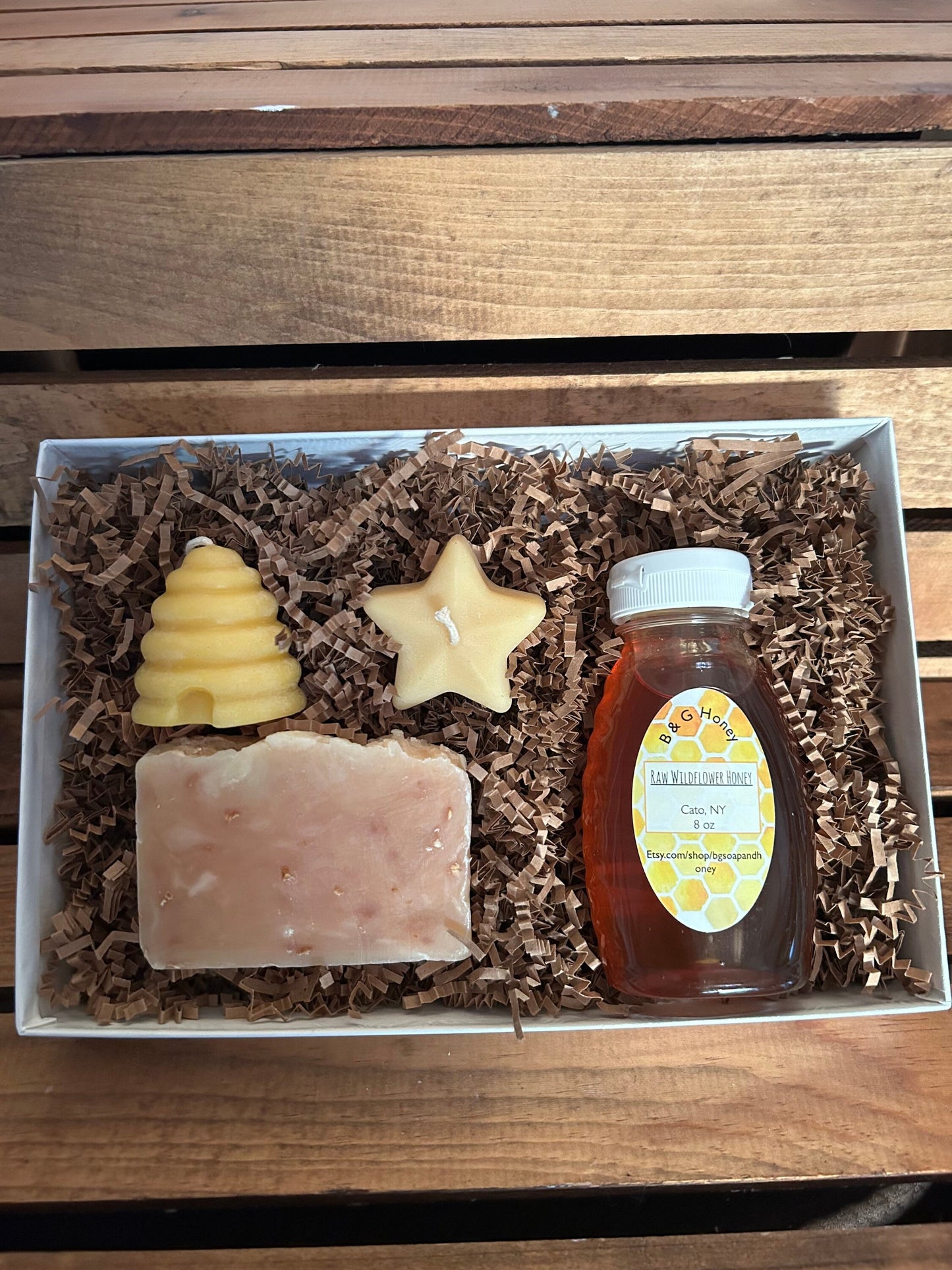 Lemon or Lavender Gift Box- Soap, Honey and Candles