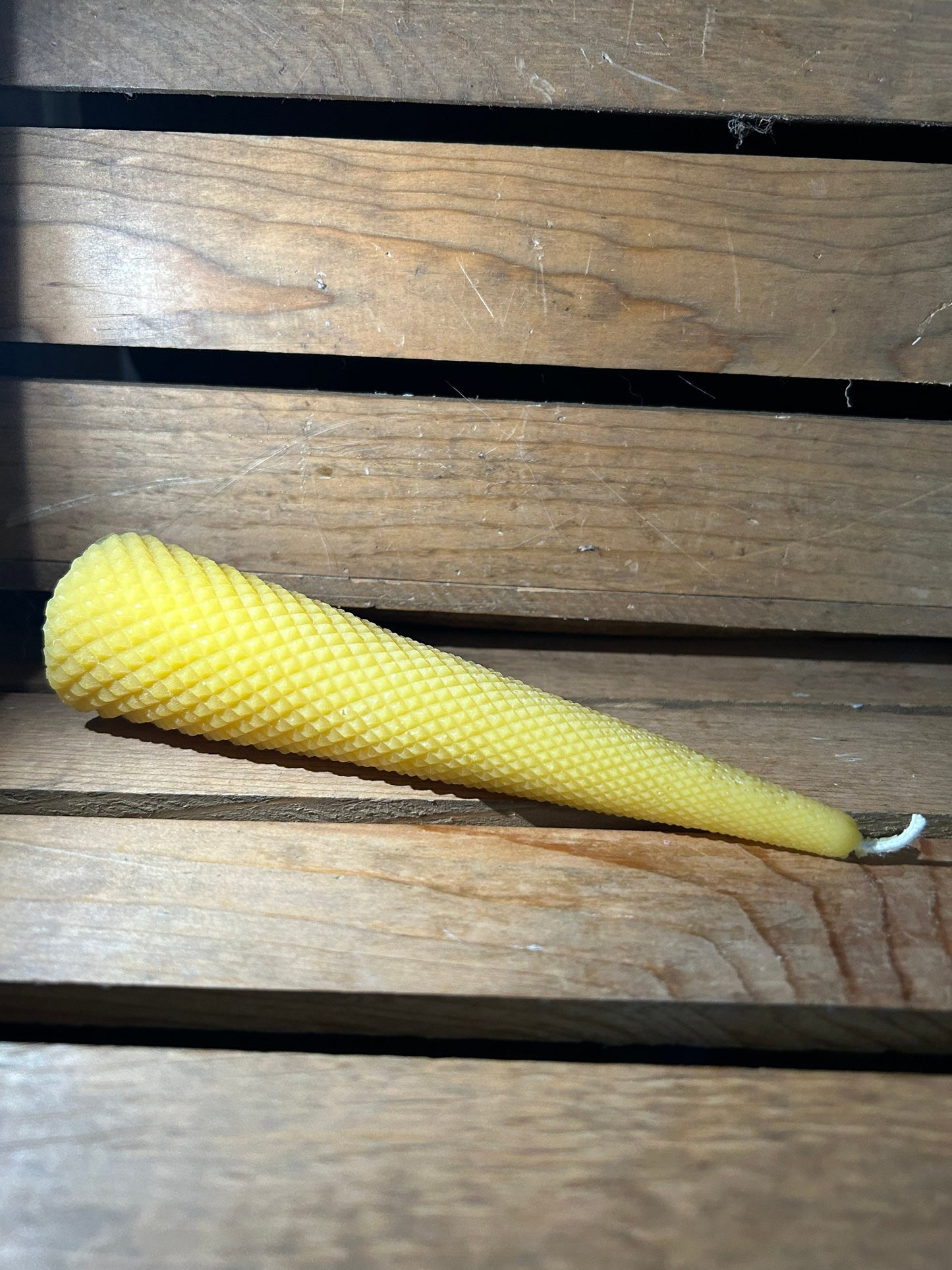 Textured Cone Beeswax Pillar Candle