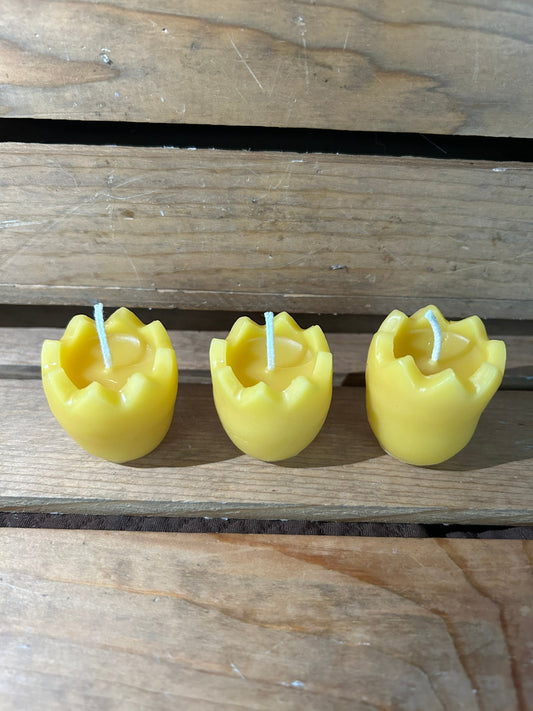 Cracked Egg Beeswax Candles | Set of 3