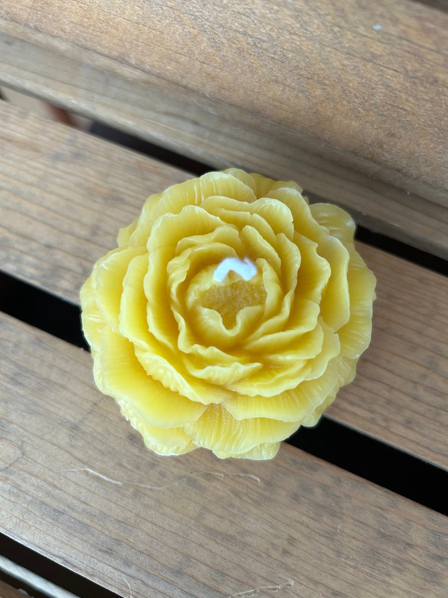 Peony Flower- Beeswax Candle